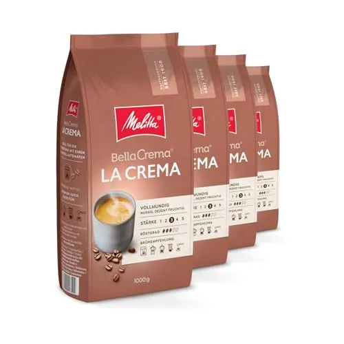 Melitta Bella Crema La Crema 1000 g - 4er Pack - Lebensmittel Vorratspacks mit mittlerer Röstung für vollmundigen Geschmack und ausgewogenen Körper. Nie wieder schleppen - jetzt im praktischen Vorratspack genießen!