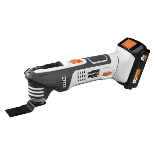 Batavia Oszillierendes Multitool - Maxxpack - Multifunktionswerkzeug für Sägen, Schaben, Schleifen und mehr. Werkzeugloser Zubehörwechsel und einstellbare Drehzahl für optimale Kontrolle. Inklusive Staubsaugeradapter für sauberes Arbeiten.