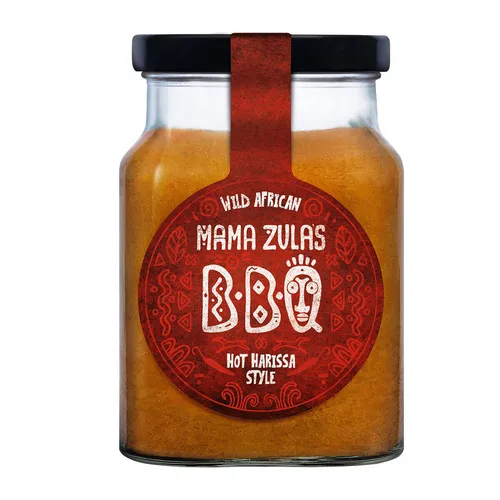 Produktbild Mama Zula Wild African BBQ Sauce Hot Harissa Style im Glas 320ml