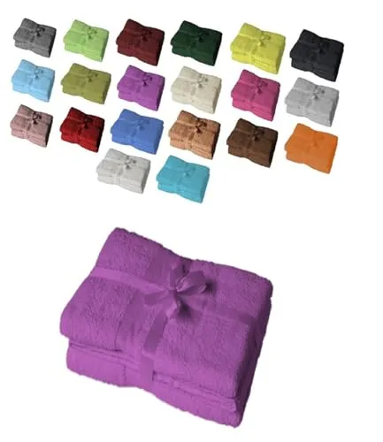 EXKLUSIV HEIMTEXTIL Duschtuch 2er Set 70 x 140 cm Lila