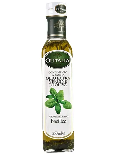 Olitalia Olivenöl mit Basilikum extra vergine Flasche 25 cl
