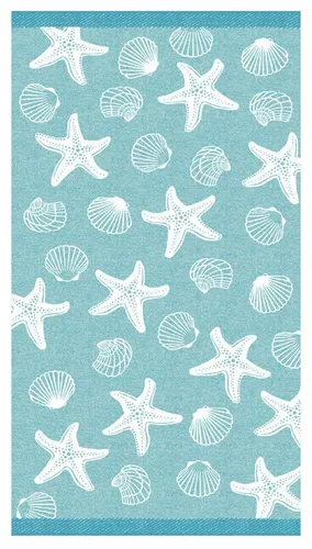 Delindo Lifestyle Strandtuch MIAMI, Frottee, Baumwolle, Frottier (1-St), mit Muschelmotiv in 3-D-Optik