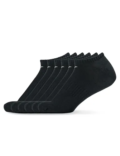 Nike Unisex Everyday Lightweight No-Show (6 paar) Socken, Black/White, M EU