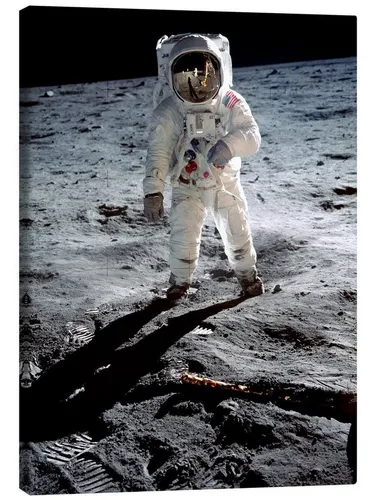 Posterlounge Wandbild Astronaut Edwin Aldrin auf dem Mond, Apollo 11, NASA, erhältlich als Poster, Leinwandbild, Wandsticker oder Acrylglasbild