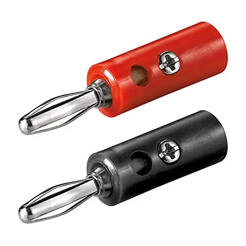 Bananenstecker Set | 4mm | mit Schraubverschluss | für Lautsprecherkabel AV-Receiver Verstärker | Stecker Bananas Banana Lautsprecher Boxen Audio HiFi Kabel | Rot und Schwarz