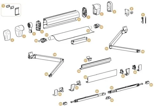 Montagesatz für Markisen bis 4m