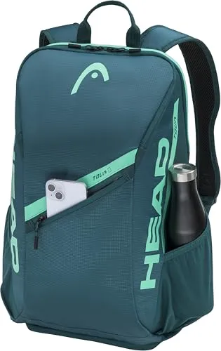 HEAD Tour Backpack 25L - Vielseitiger Rucksack mit Platz für bis zu 2 Schläger, zwei Hauptfächern und praktischen Außentaschen für Wasserflaschen oder Bälle. Ideal für Sport und Freizeit.