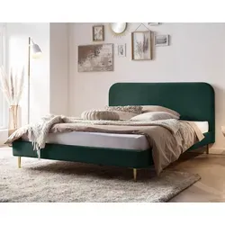 SalesFever Polsterbett mit Samtbezug 140 x 200 cm in gold von SalesFever