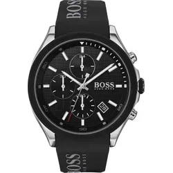 BOSS Chronograph VELOCITY 1513716 - Elegante Quarzuhr für Herren mit Stoppfunktion und schwarzem Silikonarmband, wasserdicht bis 5 bar – perfekt für jeden Anlass.