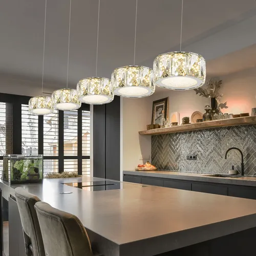 Elegante Hängelampe Amur mit Glaskristallen von Globo