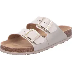 Tamaris M2753342 Pantolette goldfarben 36 EU - Wanderschuhe in Light Gold, ideal für entspannte Spaziergänge. Bequemes Innenmaterial aus Textil und Leder mit stylischem Schnallenverschluss.