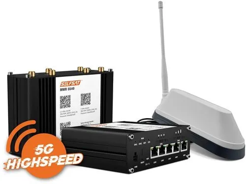 SELFSAT MWR 5540 5G Cat 12 WLAN Router, bis 2,6 Gbps, inkl. SHARK 5G Antenne, weiß