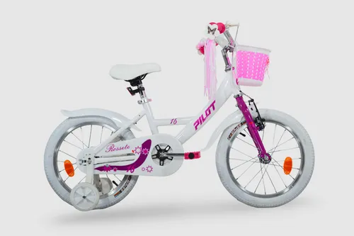 Pilot Bike 16 Zoll Mädchenfahrrad mit Korb und Stützrädern
