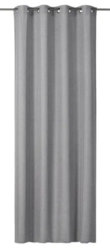 Elbersdrucke Ösenschal FD Lino 07 grau - Blickdichter Ösenschal in natürlicher Leinenoptik, ideal für Wohnzimmer, Schlafzimmer oder Kinderzimmer. Inklusive Bügelband zum individuellen Kürzen, Maße: 255 x 140 cm.