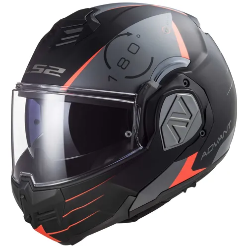 LS2 FF906 Advant Codex Klapphelm, schwarz-grau-silber, Größe S