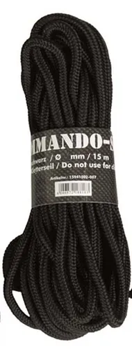 Commando-Seil 15m schwarz, Camping, Outdoor, Military     -NEU-