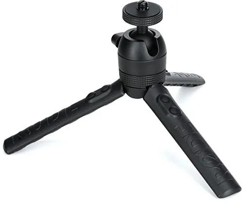 RODE Stativ Tripod 2, höhenverstellbar bis 15,1 cm - Stativ für Kamera und Mikrofon, mit 360° drehbarem Kugelkopf und kompakter Transportgröße von 20,5 cm. Ideal für flexible Positionierung und stabile Aufnahmen.