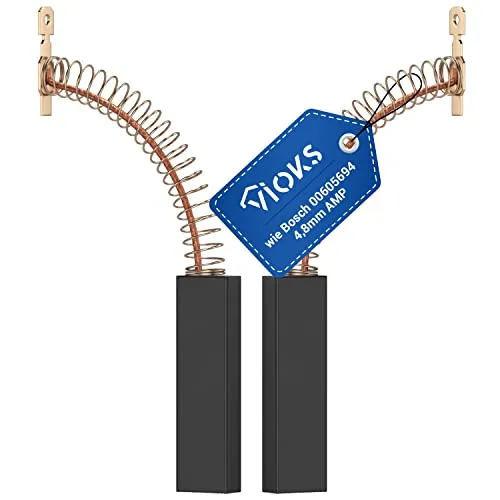 VIOKS 2x Kohlebürsten Waschmaschine Ersatz für 00605694 605694 Motorkohlen Bosch 4,8mm AMP - Ersatz Kohlebürsten für Waschmaschine Siemеns iQ700 iQ300 iQ500 VarioPerfect/Bosch Waschmaschine Serie 6