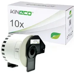 10x Etiketten kompatibel zu Brother DK-22205, 62mm x 30.48m