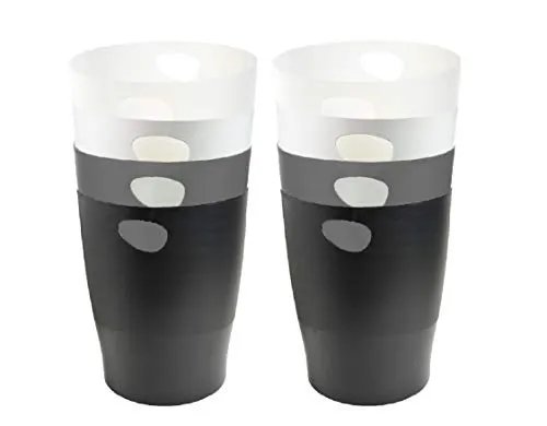 Exacompta ECOBIN Papierkörbe 8er Pack - Elegante 15 Liter Papierkörbe mit Griffen im modernen Design, ideal für jeden Raum. Hergestellt in Österreich und farbig sortiert (glasklar, weiß, grau, schwarz)