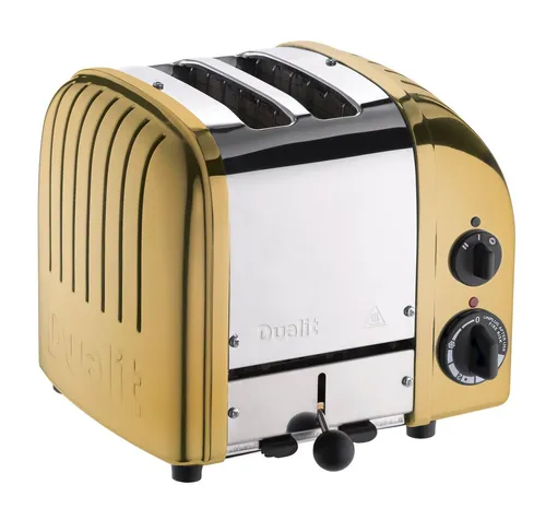 Dualit Classic 2er-Toaster (Gold) - Toaster im klassischen Design, mit extra breiten Schlitzen und patentiertem ProHeat-System für gleichmäßiges Toasten und maximale Energieeffizienz.