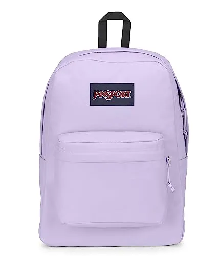 JanSport SUPERBREAK ONE Großer Rucksack - Pastel Lilac (Lila), nachhaltig aus recycelten Materialien mit praktischer Fronttasche und gepolsterten Schultergurten