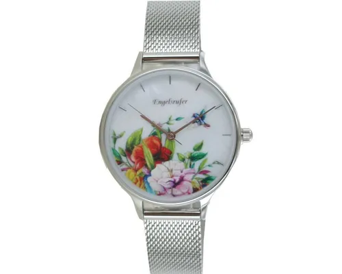 Engelsrufer Armbanduhr Damen Edelstahl Flower 34 mm - Elegante Damenarmbanduhr mit 34 mm Edelstahlgehäuse und buntem Ziffernblatt, wasserdicht bis 5 bar – perfekt für den Alltag und besondere Anlässe.