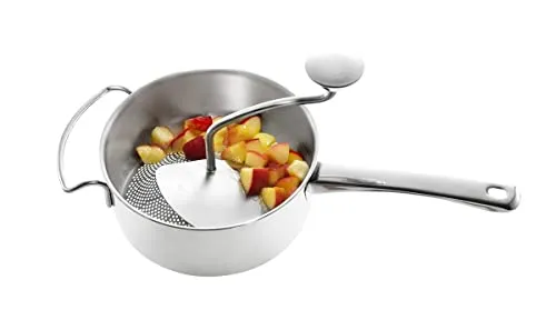 Gefu 24100 Passiergerät Flotte Lotte – Profi Sieb-Reibe aus rostfreiem Edelstahl - Siebe & Spitzsiebe – Multifunktionale Passiermaschine für müheloses Zerkleinern von Gemüse und Obst, ideal für Baby- und Kindernahrung.