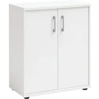 MÖBELPARTNER Aktenschrank Tiger, Small, Weiß, 77x65x34 cm - Praktischer Aktenschrank mit 1 Fachboden für 2 Ordnerhöhen, stabil und platzsparend, ideal für jedes Büro.