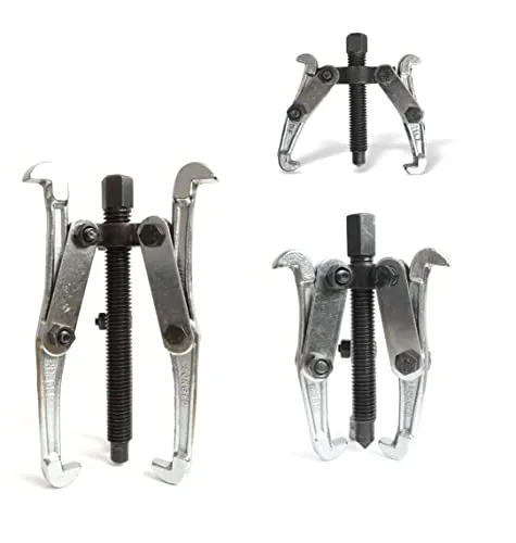 3-teiliges Lager Abzieher Set – 75, 100, 150mm - Vielseitiges Abzieher Set für KFZ und Maschinenbau, ideal zum Lösen von Kugellagern und Bauteilen. Verchromt für extra Halt und optimale Kraftübertragung.