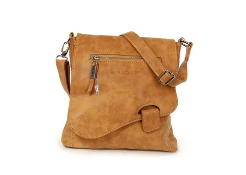 BAG STREET Umhängetasche Damenhandtasche - Umhängetasche aus hochwertigem Kunstleder in cognac-braun, ideal für den täglichen Gebrauch mit praktischen Maßen von 26x26x10 cm.