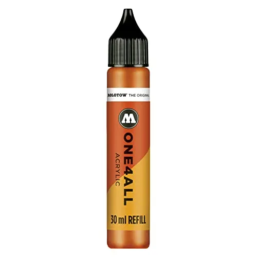 Molotow ONE4ALL Refill Acryl, Farbe 085 dare orange 30 ml, Nachfülltinte für Permanentmarker