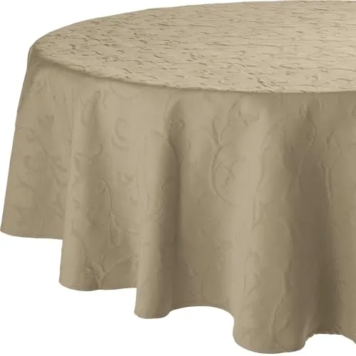 Erwin Müller Tischdecke Düsseldorf bügelfrei beige Größe rund: 170 cm Ø