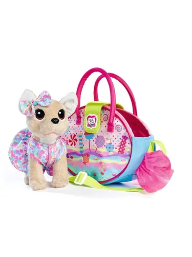 Simba CCL Sweetest Candy - Doll Accessories: Entdecke die süße Chihuahua ChiChi LOVE von Simba, die in einer bunten Tasche Abenteuer erleben möchte – ideal für kreative Rollenspiele!
