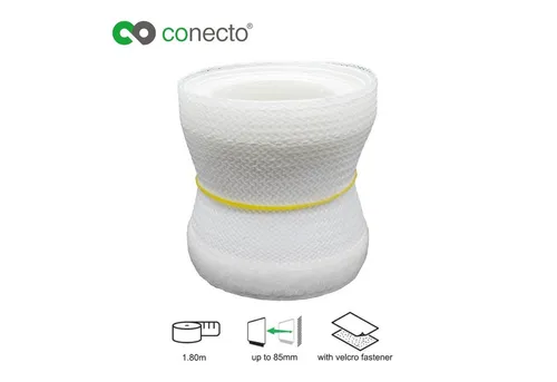conecto Geflechtschlauch conecto CC50328 Universeller Polyester-Kabelschlauch, selbst zusammenz