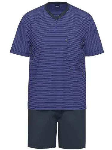 Ammann Schlafanzug kurz Nightwear 7829 Gr. 56 - Dunkelblau - Schlafanzüge für Herren, aus weichem Material für optimalen Komfort und entspannte Nächte.
