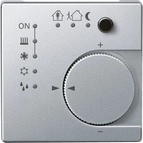 Merten KNX Raumtemperaturregler UP/PI mit Tasterschnittstelle, 4-fach, Aluminium matt
