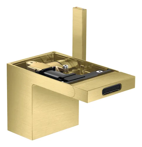 Axor MyEdition Einhebel-Bidetmischer - Brushed Brass - Elegante Bidetarmatur mit Push-Open Ablaufgarnitur, ideal für modernes Badezimmerdesign und einfache Handhabung.