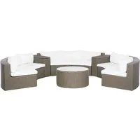 Produktbild BELIANI Gartenmöbel Set Braun Rattan u. Aluminium