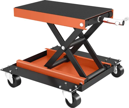 HOMCOM Motorradheber 500 kg Belastbar Motorradhebebühne 135-390 mm Höhenverstellbar in Garage & Außenbereichen