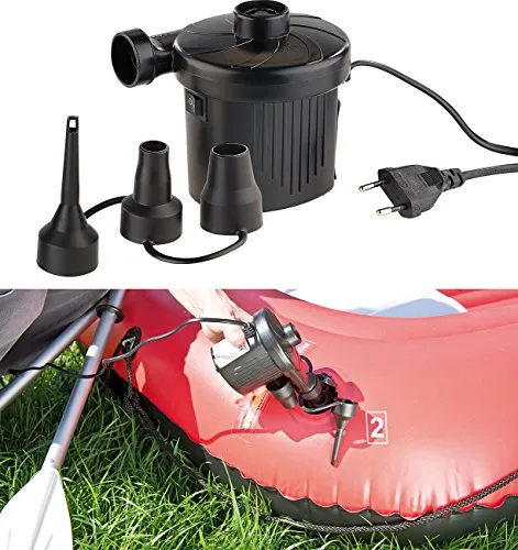 AGT Elektropumpe: Elektrische Schnell-Luftpumpe mit 3 Aufsätzen, für 230 V, 150 Watt (Gebläsepumpe, Elektrische Luftmatratzenpumpe, Schlauchboot)