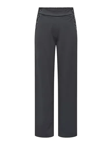Schlupfhose ONLY ONLRINA BUTTON PANT JRS NOOS - Stoffhosen für Damen, modische Schlupfhose mit elastischem Bund und Hornknöpfen, ideal für entspannte Tage und vielseitige Outfits.