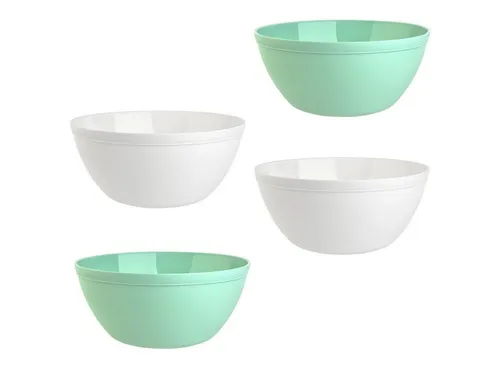 Engelland Müslischüssel Plastikschale, 900 ml, PP-Kunststoff (BPA-frei), (Vorteils-Set, 4-tlg), spülmaschinengeeignet, mikrowellengeeignet, Ø 16 cm, BPA-frei