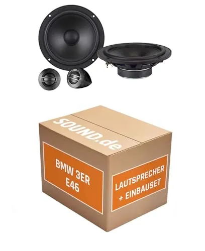 JUST SOUND Axton ATC165S Auto-Lautsprecher Einbauset für BMW 3er E46 - Komplettset für einfachen Austausch der Lautsprecher in Ihrem BMW 3er E46 (1998-2007) mit klangstarken Axton ATC165S Komponenten. Genießen Sie impulsiven Sound und einfache Montage dank Adaptersteckern und Ringen.