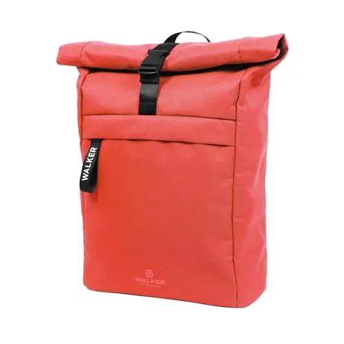 SCHNEIDERS WALKER Rucksack Classic Roll Top in Flame - Vielseitiger Rucksack mit ergonomischen Schulterriemen, ideal für Schule, Büro und Outdoor-Aktivitäten. Hergestellt aus über 50% recyceltem Material, wasserabweisend und leicht zu reinigen.