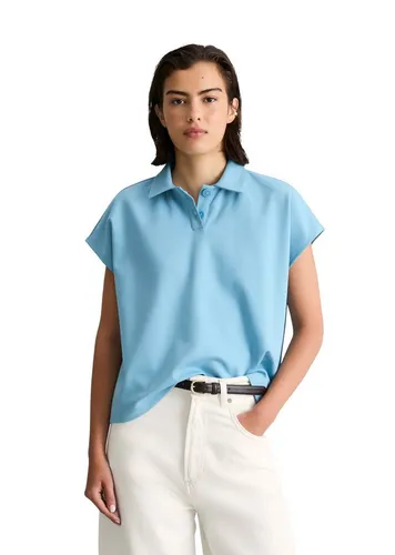 Marc O'Polo DENIM Poloshirt aus Interlock-Jersey in Blau (S)
