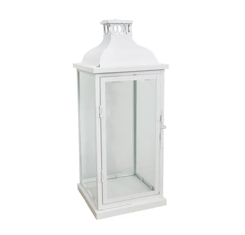 Grafelstein Kerzenlaterne MARSEILLE aus Metall, weiß in weiß von Grafelstein