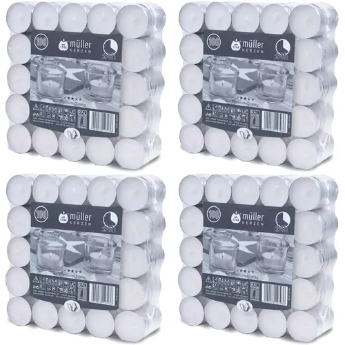 Müller Teelichter 4 Stunden Brenndauer 39x15mm Gastro Alu Flatpack (4x100er) 400