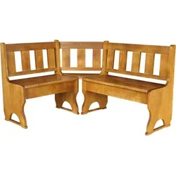 Eckbank aus massivem Kiefernholz in der Farbe Eiche 120 x 140 cm - Braun