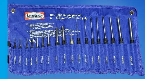 Splinttreiber Durchschläge Treiber 18 tlg. - Werkzeug-Set für präzises Arbeiten, ideal für Profi- und Heimwerkerprojekte.